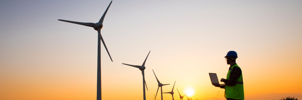 Wind Turbines Banner Green Con